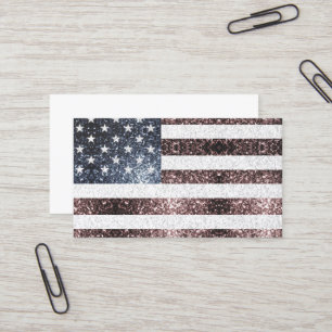 Rustiska Rött vitt blått miniatyrdiagram USA flagg Visitkort