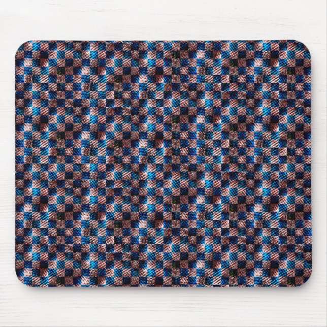 Rustiska schack i form av korsade repor musmatta (Framsidan)