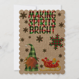 Rustiska Skapar sprickor Bright julgran Julkort