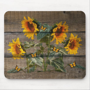 Rustiska solblommor Butterflies Barn Board Musmatta