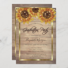 Rustiska solblommor, Ljus, Studentfest av trä Inbjudningar