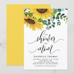 Rustiska solblommor och Eucalyptus Fall Baby Showe Inbjudningar