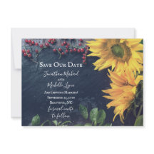 Rustiska solblommor och skiffer Spara Bröllop