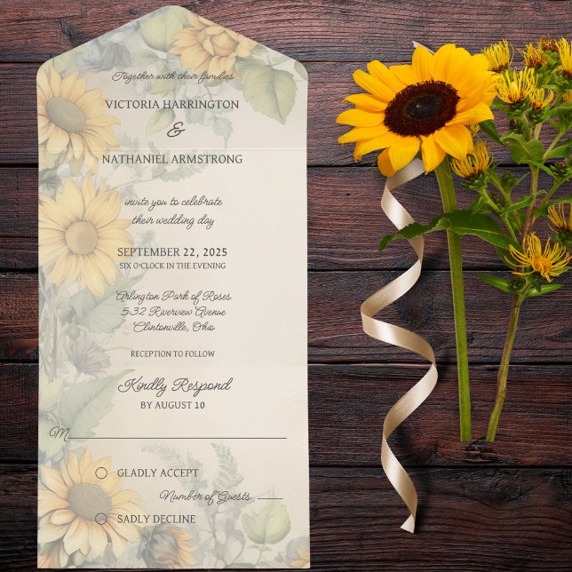 Rustiska solblommor och vindruvor (Also available with QR code or dinner options. )