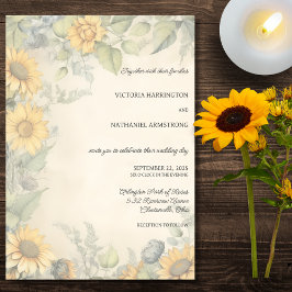 Rustiska solblommor och vinodlingar Bröllop Inbjudningar