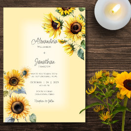 Rustiska solblommor på den avfärgade Bleken Guld B Inbjudningar