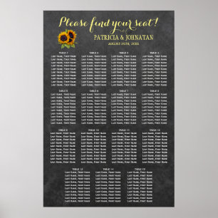 Rustiska solblommor, sitsort bröllop poster