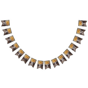 Rustiska solblommor String Ljus Pension Party Vimplar