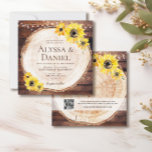Rustiska solblommor String ljus Wood cut Bröllop Inbjudningar<br><div class="desc">Vi presenterar vår "Rustic Watercolor Sunblommor String Ljus Wood Clice Slice Wedation" - en charmerande och rustik väg till inbjudan för dina gäster till din speciella dag. Inbjudan innehåller en rustik träsnittsdesign som är försedd med vattenfärgade solblommor och ljus, som framkallar en varm och inbjudande atmosfär. Anpassa alla detaljer så...</div>