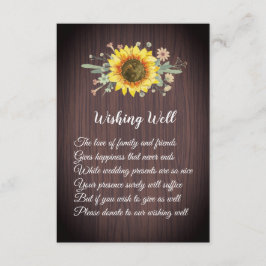 Rustiska solrosbrunnskort i Bröllop Tilläggskort