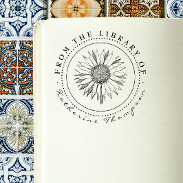 Rustiska solrosor från Bibliotek under eget namn Stämpel