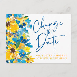 Rustiska solrossen bröllop ändrar datum meddelande vykort