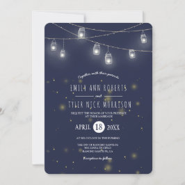 Rustiska strängar av Mason Burk Fireflies Bröllop Inbjudningar