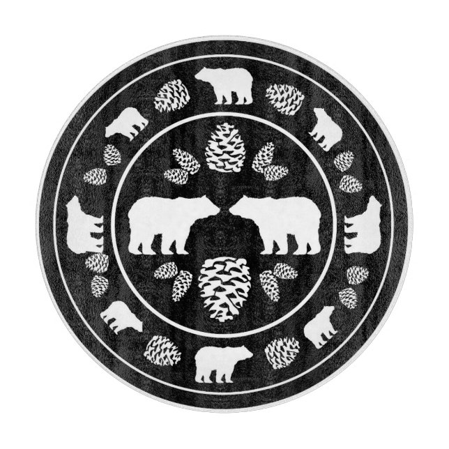 Rustiska svarta björnstenar, krympskärning av glas (Framsidan)