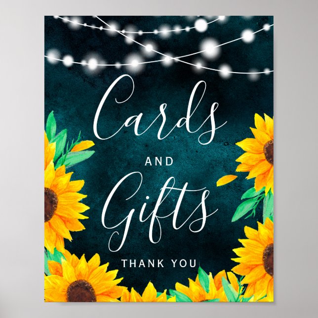 Rustiska tealsträngar, ljus solroskortpresenter poster (Framsidan)