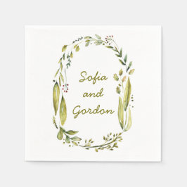 Rustiska träfärgslager bröllop pappersservett