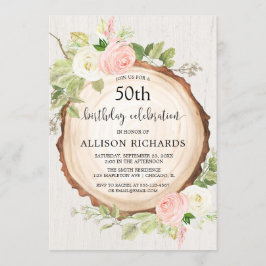 Rustiska träkvinnor födelsedagsfest vuxen i alla å inbjudningar