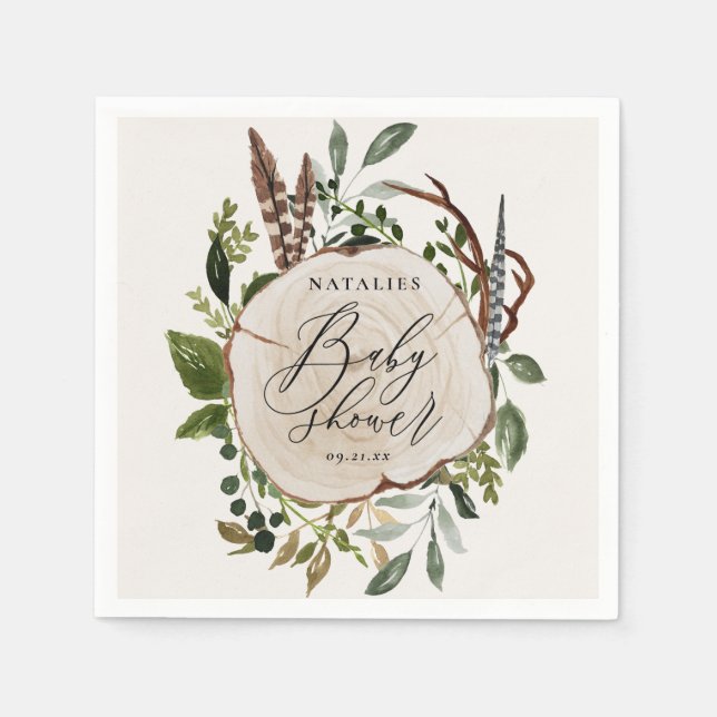 Rustiska träsklippor party pappersservett (Framsidan)