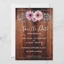 Rustiska vattenfärgade blommor, lä Spara datum