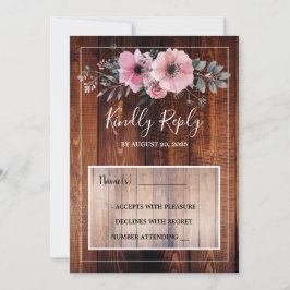 Rustiska vattenfärgade blommor, OSA bröllop Inbjudningar
