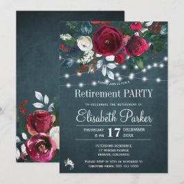 Rustiska vattenfärgen blommigten pension party inbjudningar