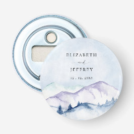 Rustiska vattenfärgsberg utomhus Gräs Bröllop Flasköppnare