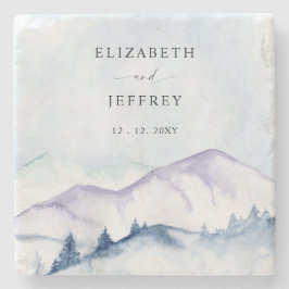 Rustiska vattenfärgsberg utomhus Gräs Bröllop Stenunderlägg