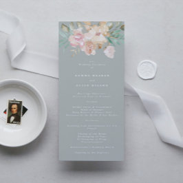 Rustiska vattenfärgsBlommigtar på Sage Grönt Bröll Program