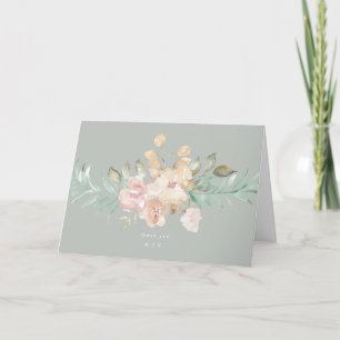 Rustiska vattenfärgsBlommigtar på Sage Grönt Bröll Tack Kort