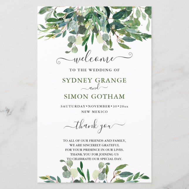 RUSTISKA VATTERKOLOR GREENERY EUCALYPTUS (Framsida)