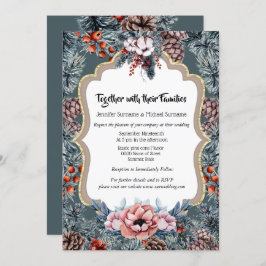 Rustiska vinterkajsädesbergen gräs cone helgdag inbjudningar