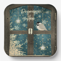 Rustiska vinterstjärnor för kabinfönster, snöfling