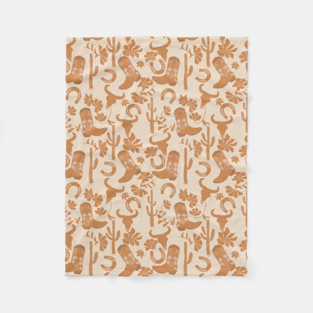 Rustiska Westerna jorden Tone Land CowboyBoots Fleecefilt (Framsidan)