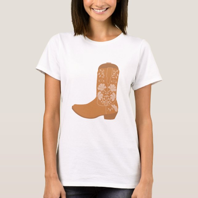 Rustiska Westerna jorden Tone Land CowboyBoots T Shirt (Framsida)