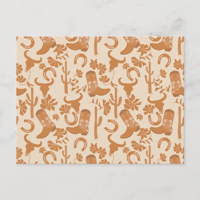 Rustiska Westerna jorden Tone Land CowboyBoots Vykort (Framsida)