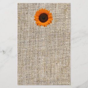Rustiska Westerna Land Burlap Solros Bröllop Brevpapper