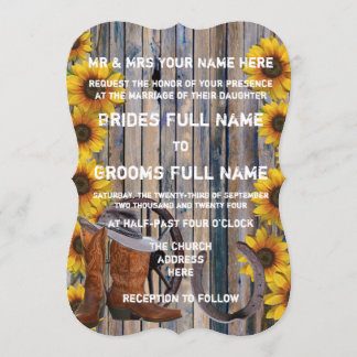 Rustiska westerna stil-cowboyen bröllop inbjudningar