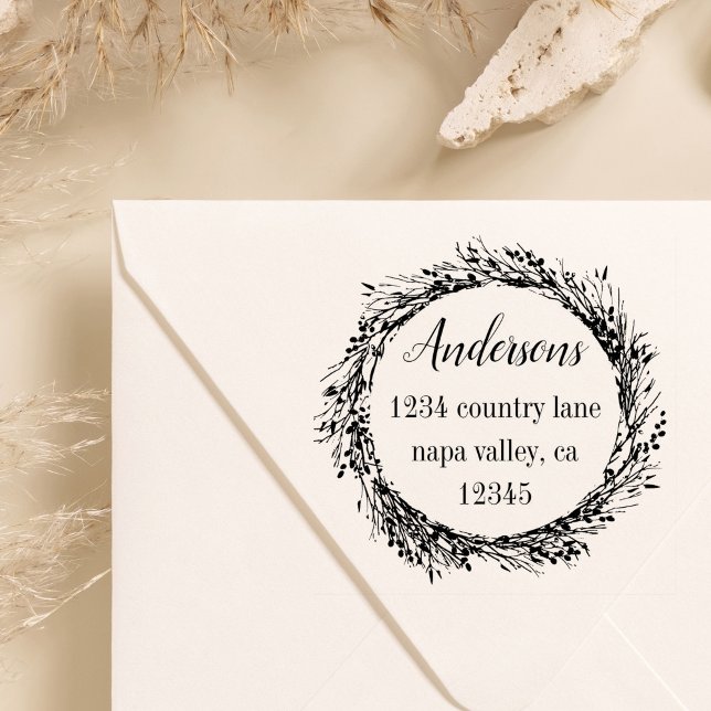 Rustiskt andetag | Familj Namn Returadress Stämpel (Skapare uppladdad)