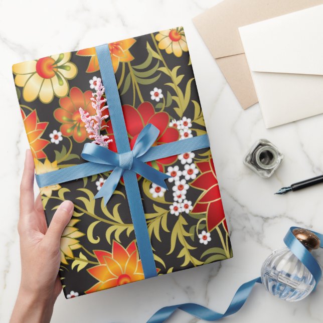 Rustiskt blommönster pappert presentpapper (Gifting)