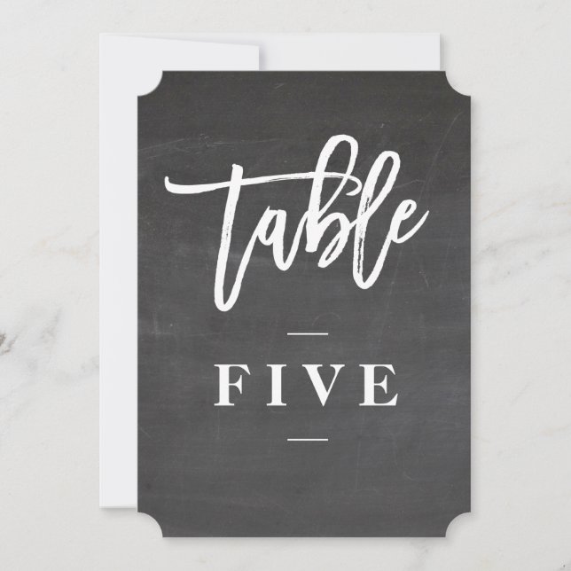 Rustiskt bordsnummer för kalkbordsskript (Framsida)