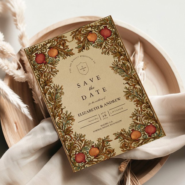 Rustiskt botaniskt granat Bröllop Spara Datumet (Skapare uppladdad)