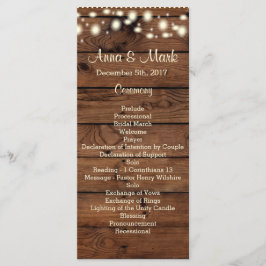 Rustiskt Bröllopsprogram, Bröllopsprogram, Rustic Program