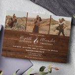 Rustiskt brun Elegant 4 Foton, skript bröllop Inbjudningar<br><div class="desc">Elegant Chic Rustic brunwood elegant Classic calligraphy bröllopinbjudan och initialer monogram. Med ett modernt skript och ett trendig,  lägg till 4 av dina foton.</div>