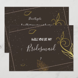 Rustiskt brun och vit Bridesmaid Inbjudningar