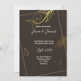 Rustiskt brun och vit inbjudningar