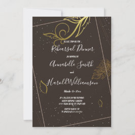 Rustiskt brun och vit Rehearsal Middag Inbjudningar