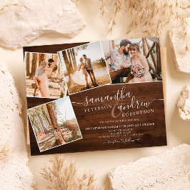 Rustiskt brun träskript 5 foton budget bröllop