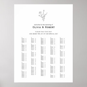 Rustiskt delikat Alfabetiskt tecken Bröllop Poster