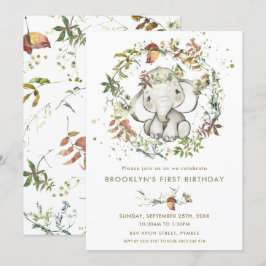 Rustiskt elfenbensflöde Kön Neutral födelsedag Inbjudningar