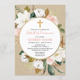 Rustiskt fall rosa, vit blommigt flickvän inbjudningar